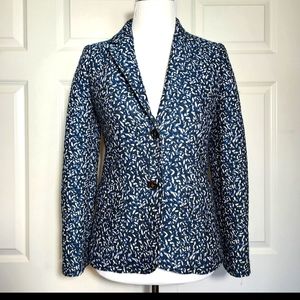 Tory Burch Double Button Down Geometric Contrast Blazer Jacket.